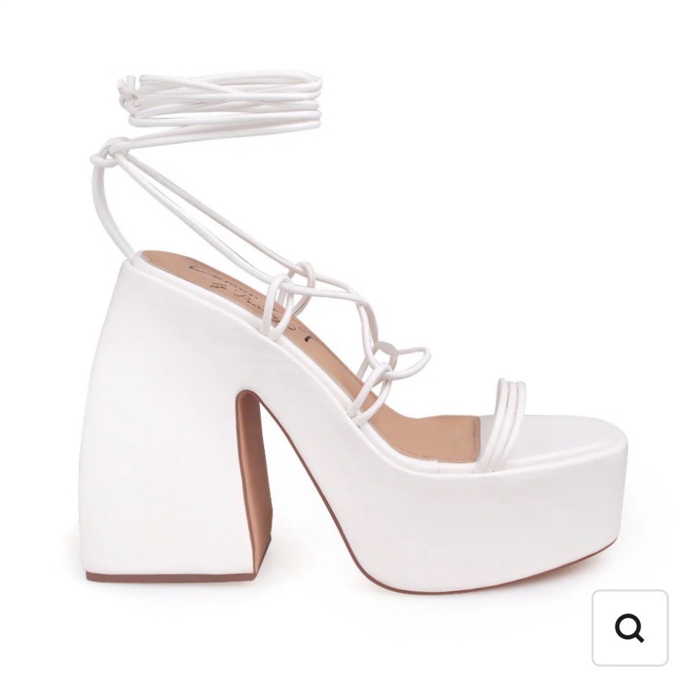 Privileged Brand Hondie White Platform Heels